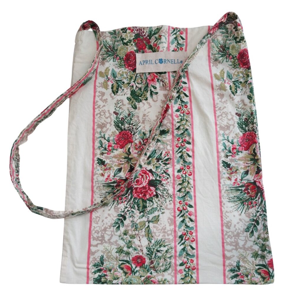 April Cornell Boho Cottagecore Floral Cotton Tote Crossbody Bag New Without Tags